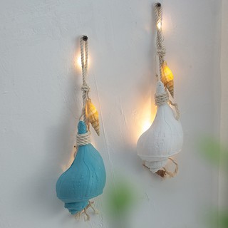 Set 2 mô hình vỏ ốc xà cừ trang trí có đèn LED  - Decor đồ trang trí theo phong cách biển Địa Trung Hải