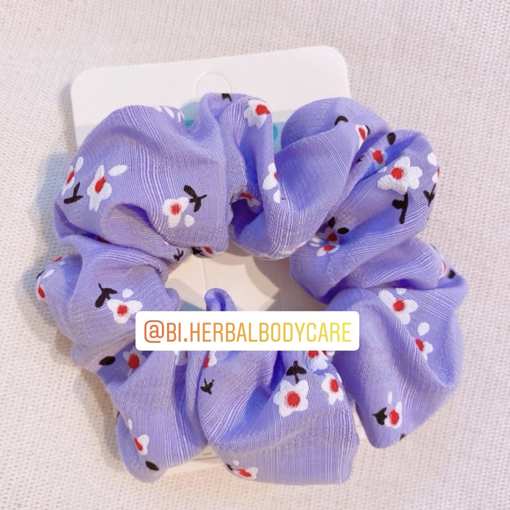 [Handmade] Scrunchies cột tóc buộc tóc họa tiết hoa anh đào nhí dễ thương nhiều màu