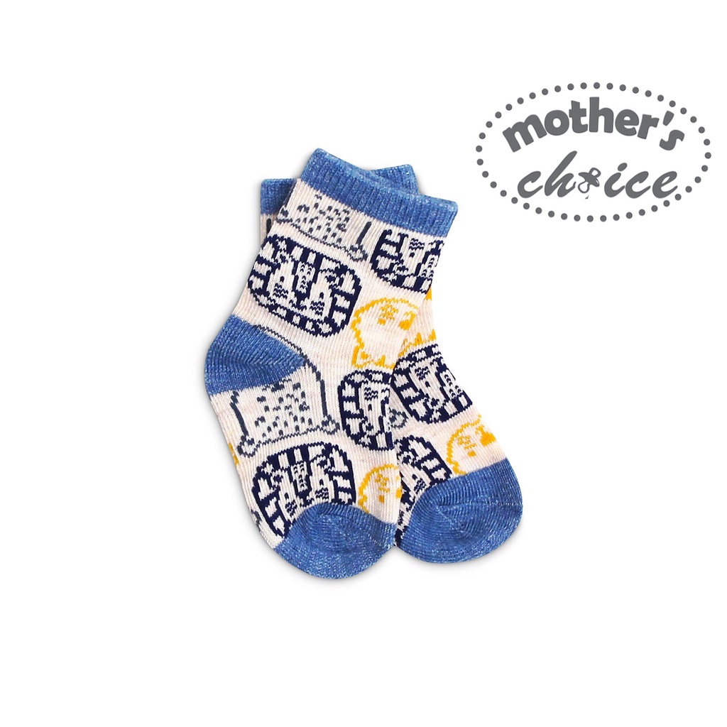 Bộ 3 món cho bé sơ sinh đồ liền thân bodysuit màu xanh, quần và tất họa tiết đáng yêu Mother's Choice IT3627