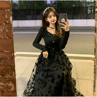 Váy Đen Dáng Xoè Dự Tiệc (Hàng hotrend) (Order Taobao)