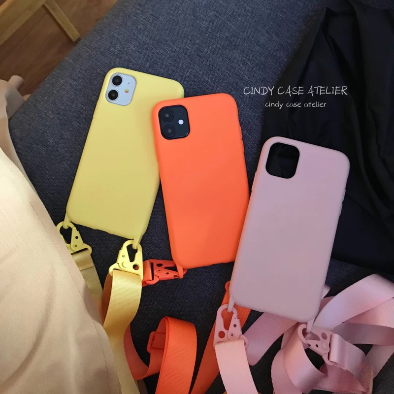 Ốp điện thoại silicon có dây đeo chéo thích hợp cho iPhone 12Pro 11 Pro Max 7 8 Plus X XR XS Max Ultra