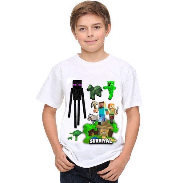 [nhiều mẫu lựa lựa] ÁO THUN MINECRAFT 3 CÓ SIZE TRẺ EM NAM NỮ UNISEX CHO CẢ GIA ĐÌNH AOMIVN V1812