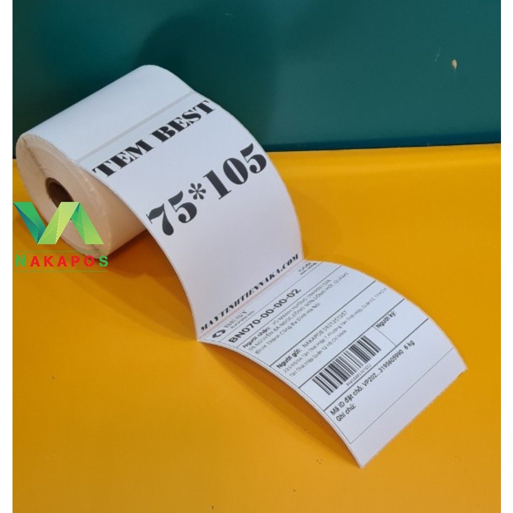 Giấy In Đơn Hàng Khổ 75x105 mm A7 -decal in bưu cục best  Decal Nhiệt Tự Dính