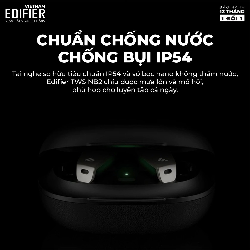 Tai nghe Bluetooth 5.0 EDIFIER TWS NB2 Âm thanh Stereo Chống nước IP54 - Hàng chính hãng - Bảo hành 12 tháng 1 đổi 1