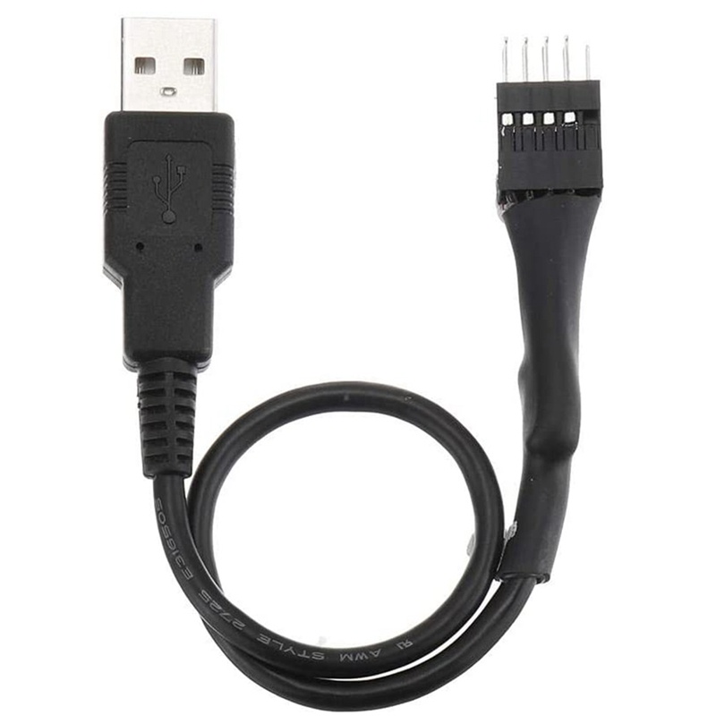 2 cái 20 cm 9 chân Nam sang USB bên ngoài một cáp mở rộng dữ liệu bên trong bo mạch chủ PC đực