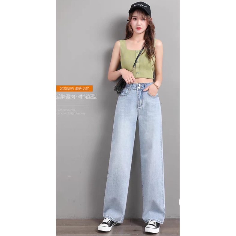 Quần jean bò ống rộng suông nữ cạp cao đẹp hot năm 2022 HoHaJean22 | BigBuy360 - bigbuy360.vn