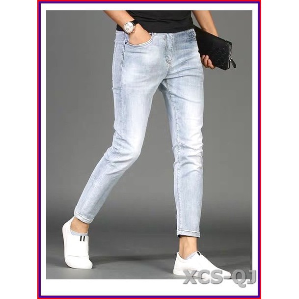 Quần jean nam cao cấp xanh bạc xước nhẹ 5678 không xù lông, không ra màu, chất giãn tốt 5678.2.118