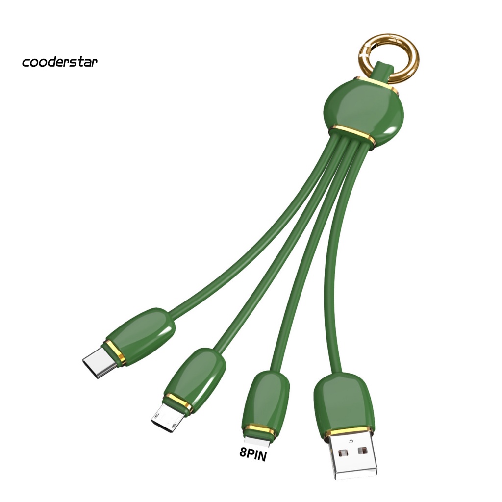Dây Cáp Sạc Dữ Liệu Micro USB / Type-C / 8Pin Đa Năng Có Móc Khóa Tiện Dụng