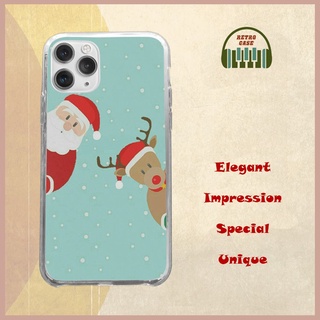 Ốp Lưng Iphone Giáng sinh an lành ông già Noel và chú tuần lộc chơi ú òa Iphone 6 đến 12 CHUCR2043
