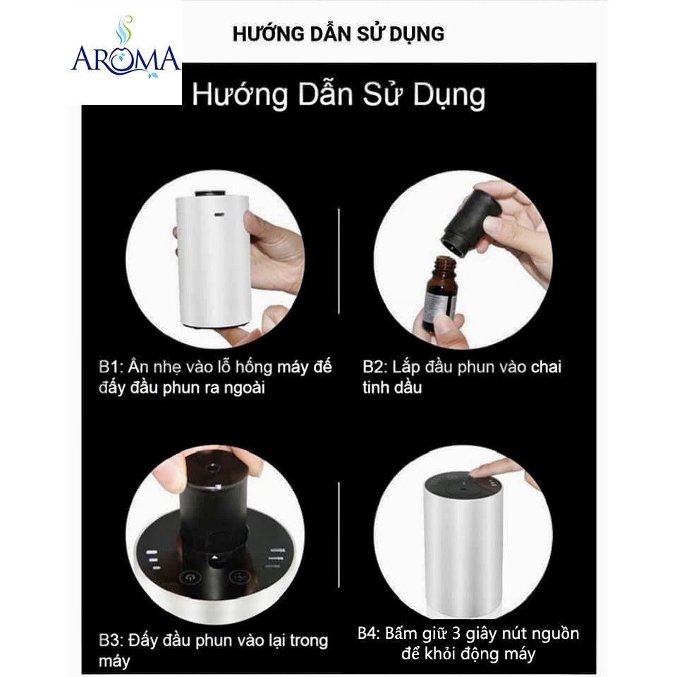 Máy Xông Tinh Dầu Trực Tiếp  Cho Ô tô, Xe Hơi , Bàn Làm Việc, WC | 💥Sạc Pin💥 giúp di chuyển tiện lợi