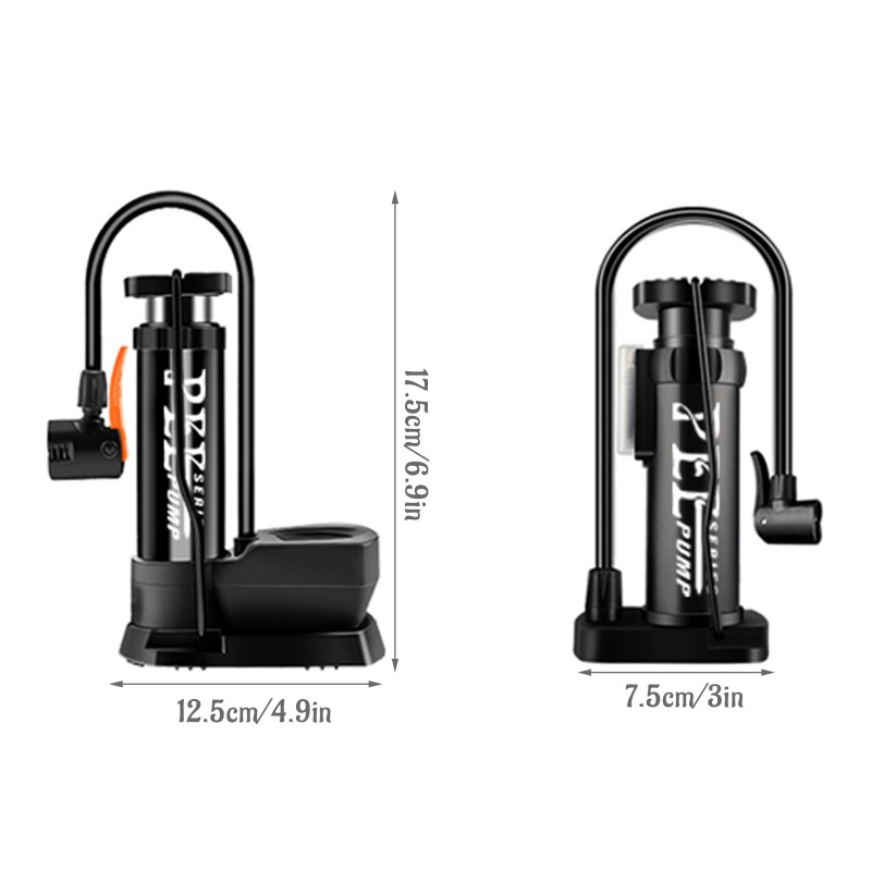 ✿ Ống Bơm Xe Đạp Mini Di Động Có Đồng Hồ Đo Áp Suất