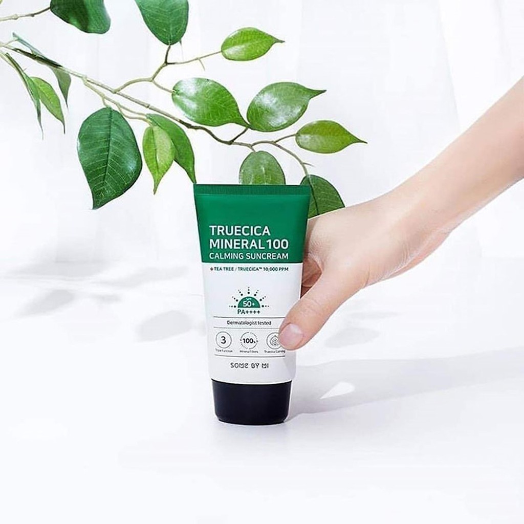 Kem Chống Nắng bảo vệ da và kháng khuẩn SOME BY MI Trucica Mineral 100 Calming Suncream 50ml - Hàn Quốc Chính Hãng