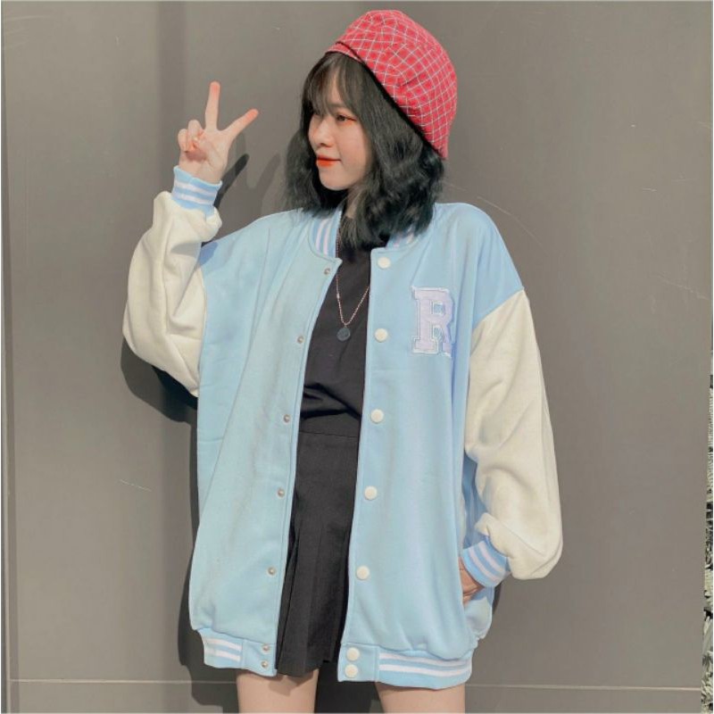 Áo Khoác BOMBER RAYSON Nỉ Bông Tay Dài Form Rộng Ulzzang Unisex (Ánh Thật)