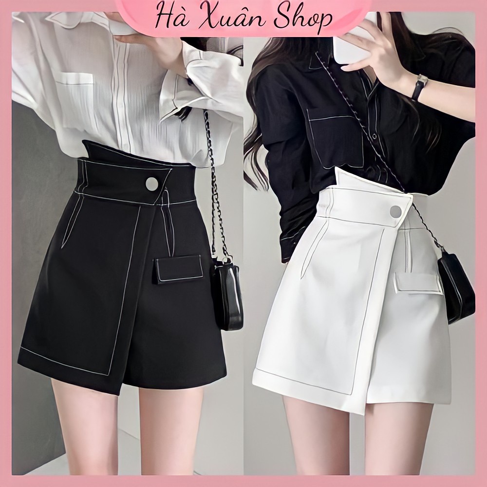 Quần giả váy cạp cao ❤️FREE SHIP 💕 Thiết kế chỉ nổi kiểu dáng năng động ❤️Quần giả váy hottrend2021 901