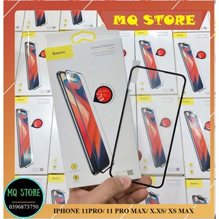 IPHONE 11PRO/11PRO MAX/ X.XS/ XS MAX CƯỜNG LỰC FULL MÀN VIỀN DẺO CHÍNH HÃNG BASEUS