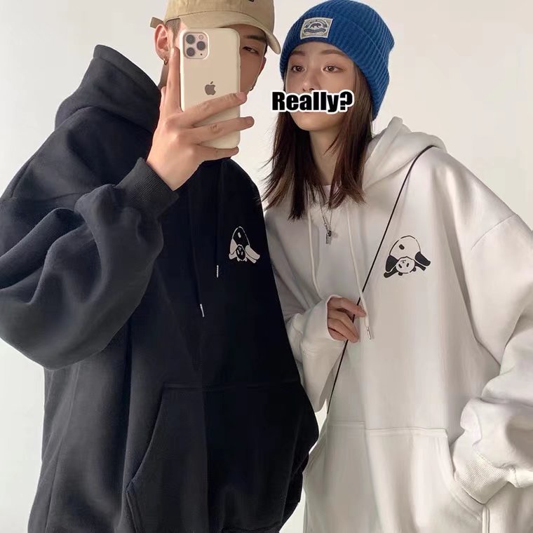 Áo hoodie dáng rộng in họa tiết hoạt hình phong cách Hàn Quốc thời trang mùa đông cho nam và nữ 2 màu size M-5XL | BigBuy360 - bigbuy360.vn