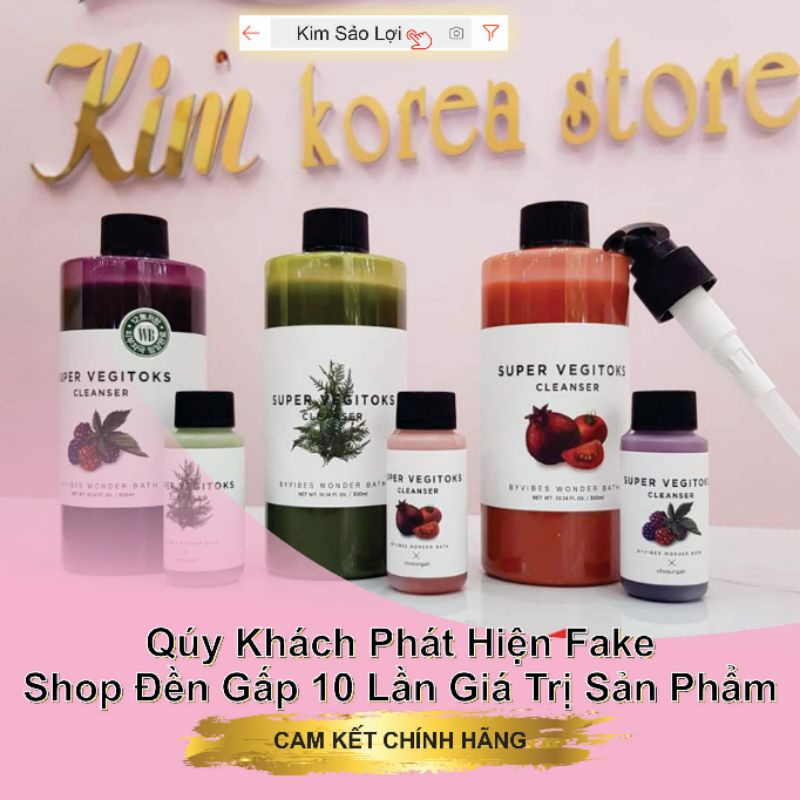Sữa rửa mặt rau củ thải độc làm sạch sâu tẩy tế bào chết làm sáng da chống lão hóa Super Vegitoks cleanser