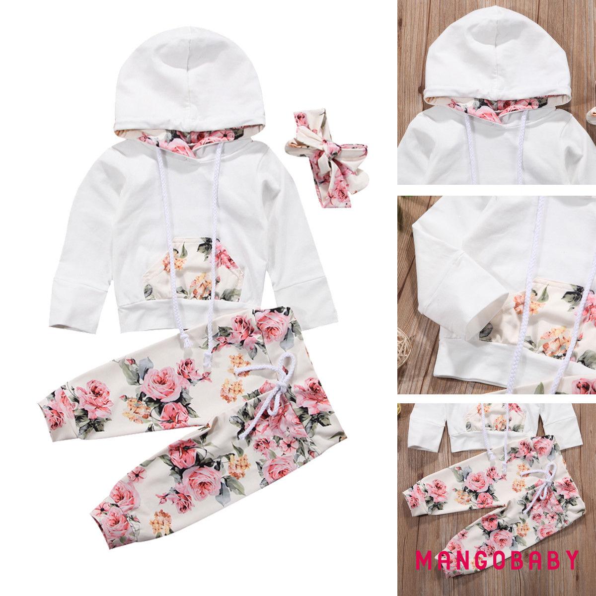 Set Áo Hoodie + Quần Dài Kẻ Sọc Thời Trang Cho Bé Gái