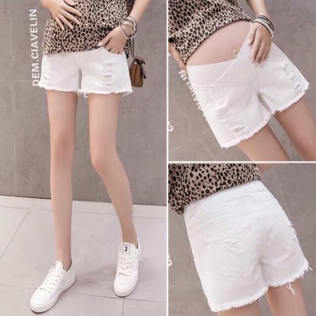 Quần short denim bà bầu mùa hè❤️hàng quảng châu siêu đẹp( sẵn hàng giao ngay)  ྇