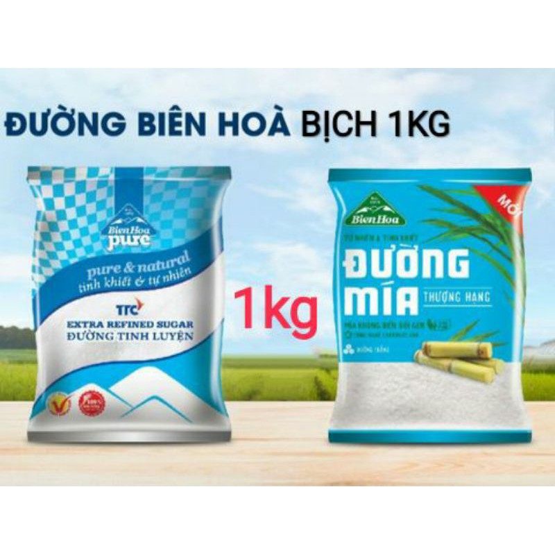 Đường Biên Hòa bịch 1kg - đường cát trắng bịch 1kg