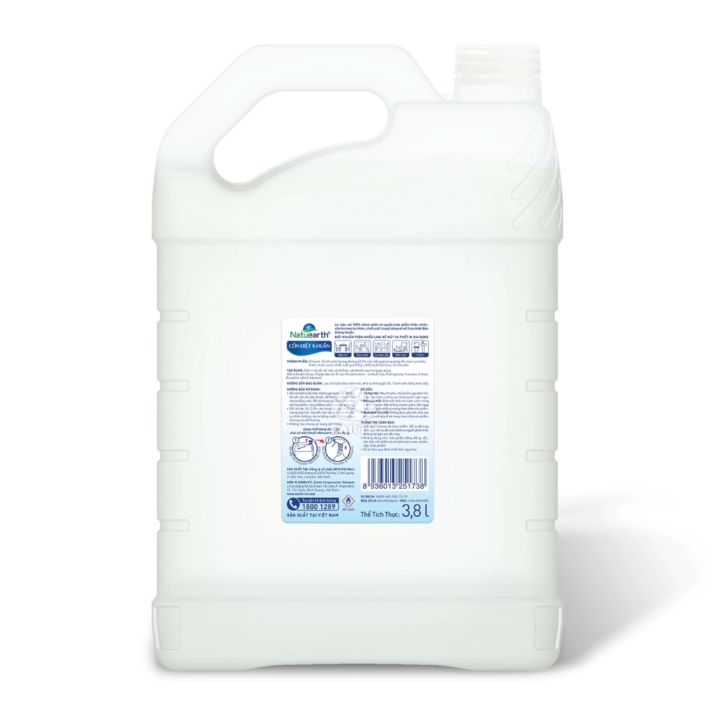 Cồn xịt diệt khuẩn Natuearth 3,8 lít (Siêu Tiết Kiệm) | BigBuy360 - bigbuy360.vn