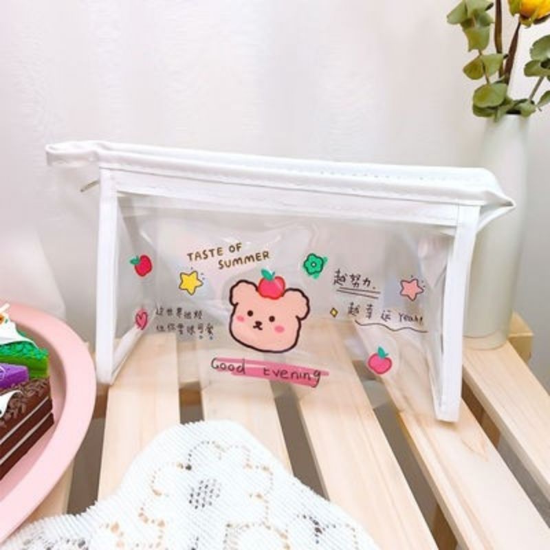 Hộp bút trong suốt tam giác đựng đồ cá nhân cute