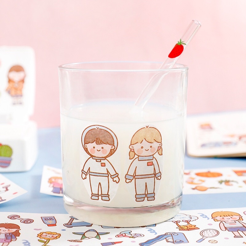 💥Zaomo Washi Miếng Dán Sticker Dài Trang Trí Hình Chữ Nhật💥