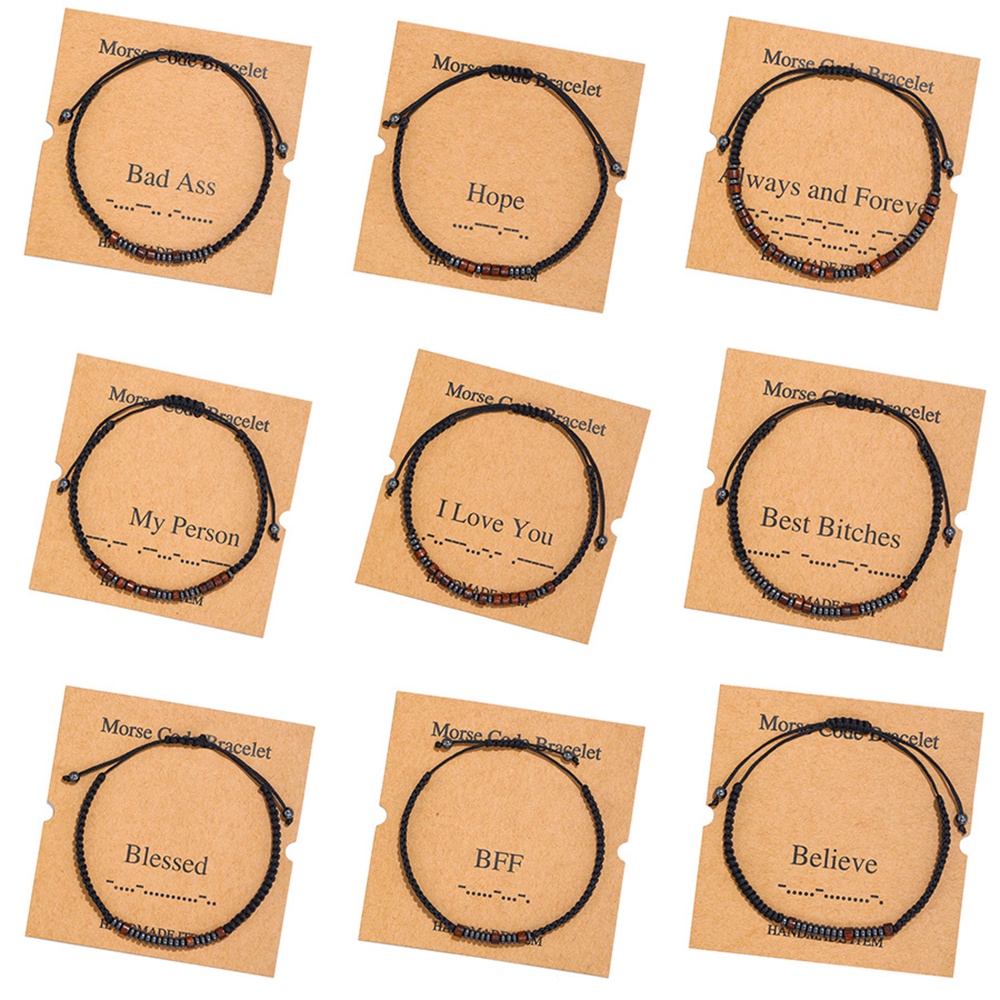 Vòng Tay Bện Màu Đen Có Thể Điều Chỉnh Cho Cặp Đôi