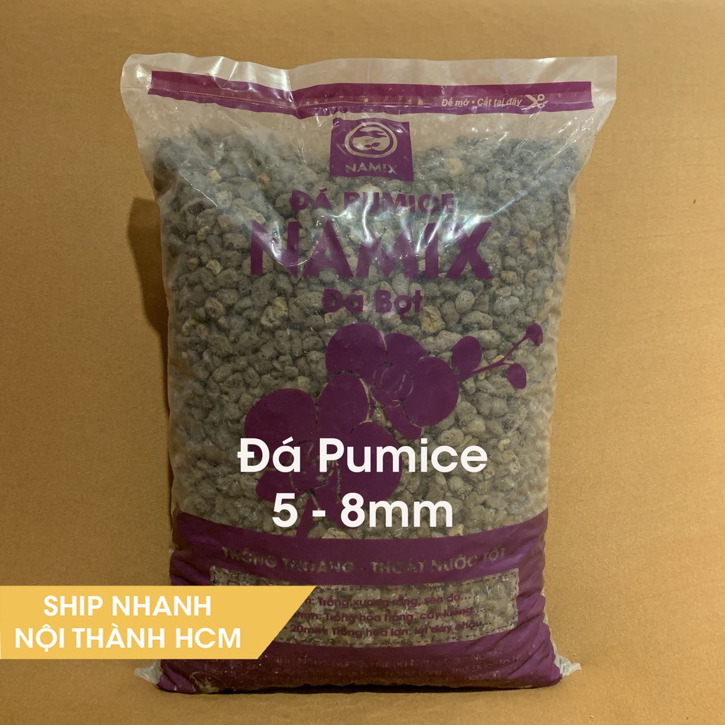 [CHỈ GIAO QUẬN PHÚ NHUẬN] Đá Pumice 5-8mm Namix, giá thể trộn đất trồng Hoa Hồng & các loại Kiểng Lá - Bao 5dm3