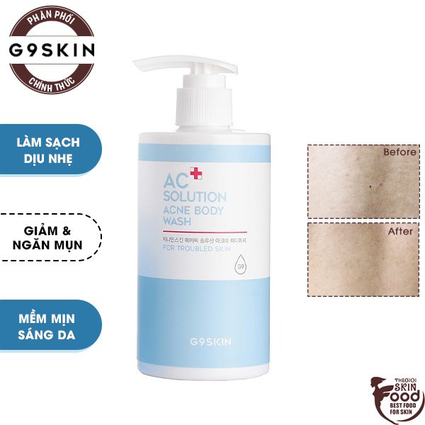 Sữa Tắm Dành Cho Da Mụn G9Skin AC Solution Acne Body Wash 300g