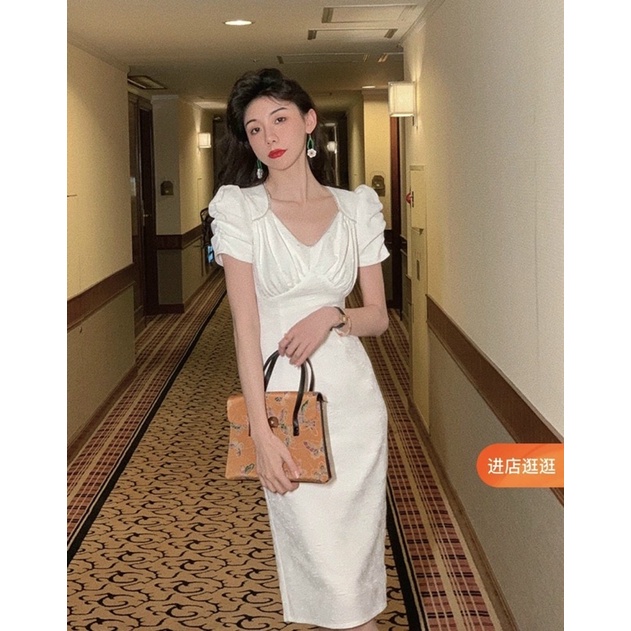 ĐẦM NHÍU TAY MIDI RÃ NGỰC CHẠY HẠT