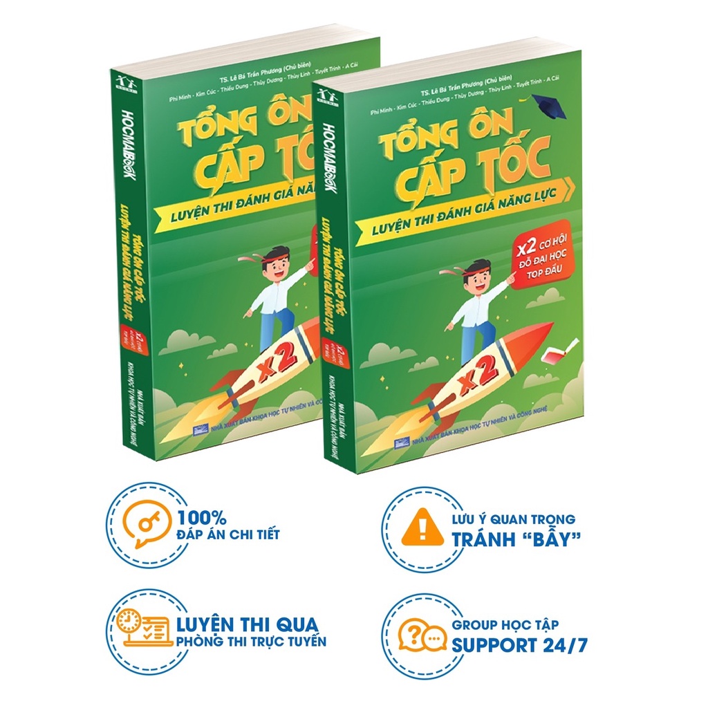 Sách - Combo 2 Cuốn Tổng Ôn Cấp Tốc Luyện Thi Đánh Giá Năng Lực (Theo Cấu Trúc Đề Thi Của ĐHQGHN)
