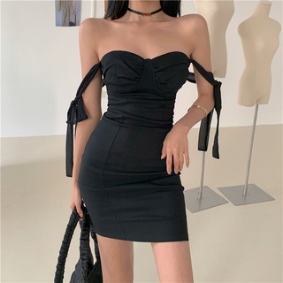 [Mã LT50 giảm 50k đơn 250k] Váy body nữ Rosie Dress VBD017 hai dây buộc nơ - Uni By Heart