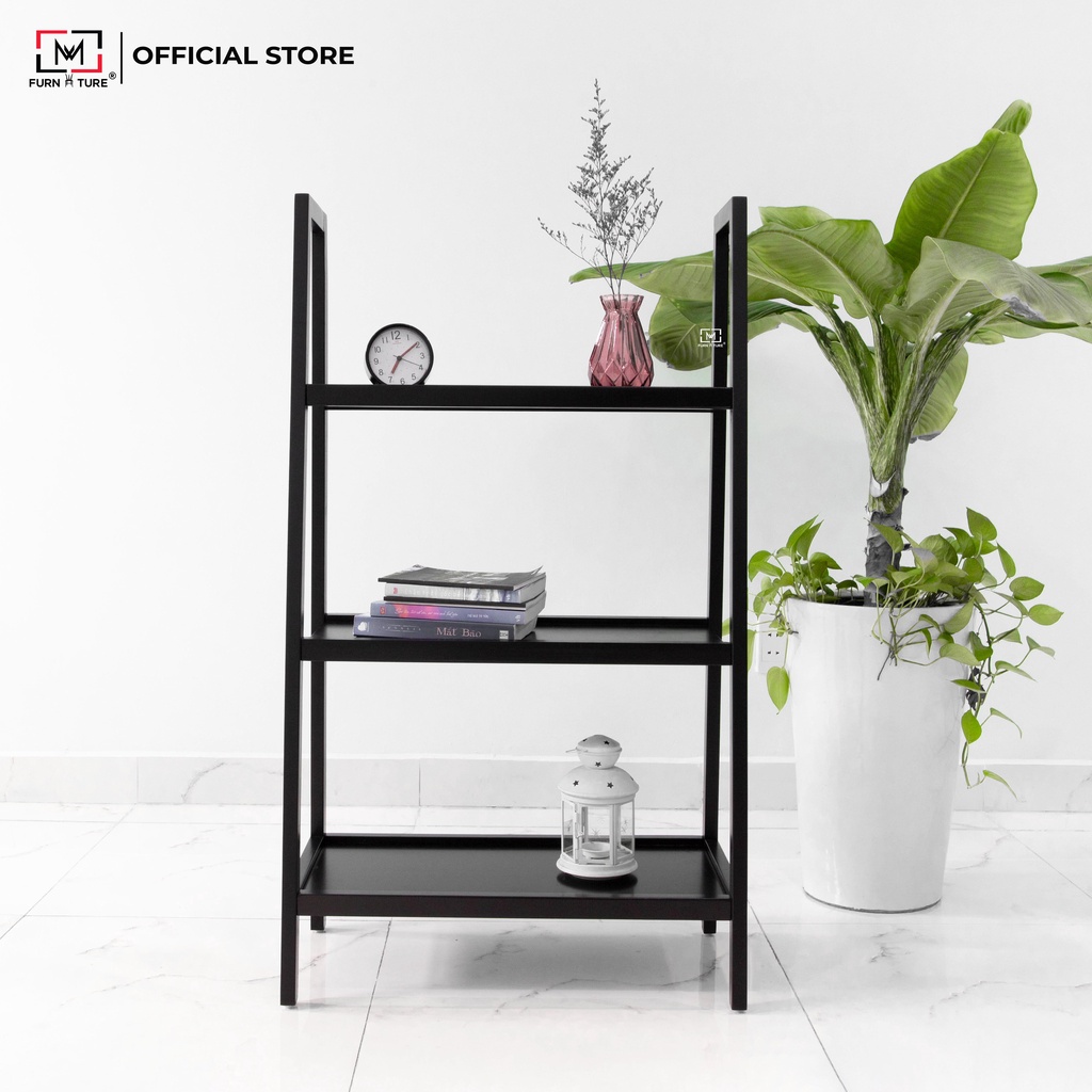 Kệ sách gỗ lắp ráp đa năng trang trí 3 tầng màu gỗ thương hiệu MW FURNITURE - Nội thất trang trí