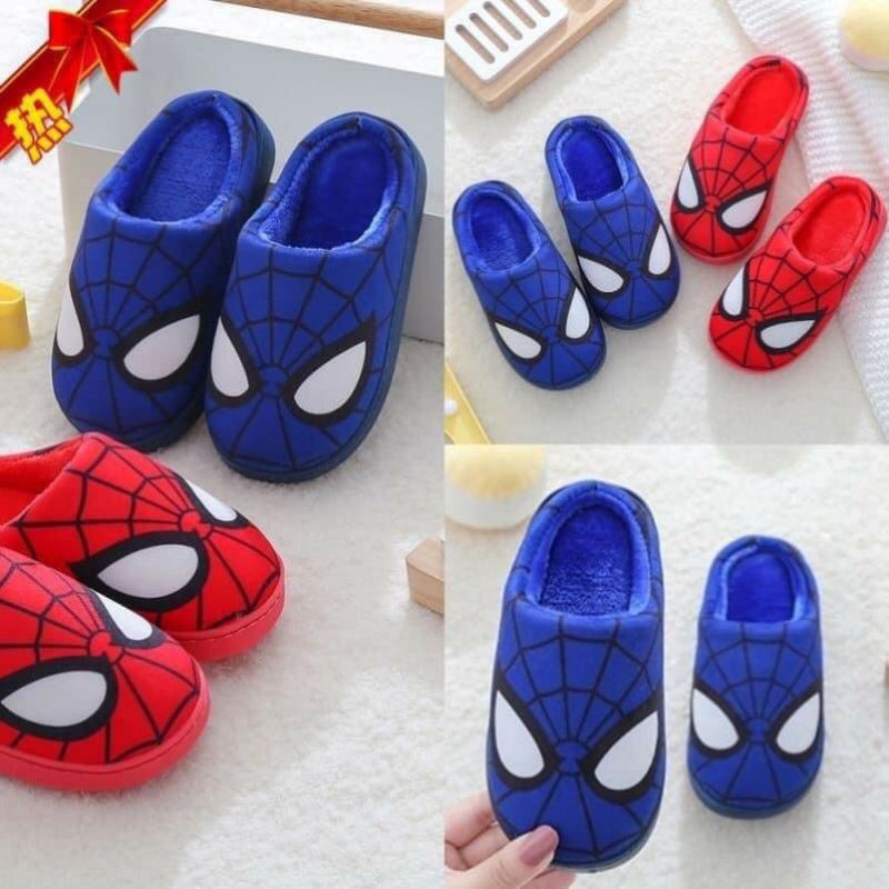 Sục bông người nhện🕷Dép bông đi trong nhà cho bé cực ấm