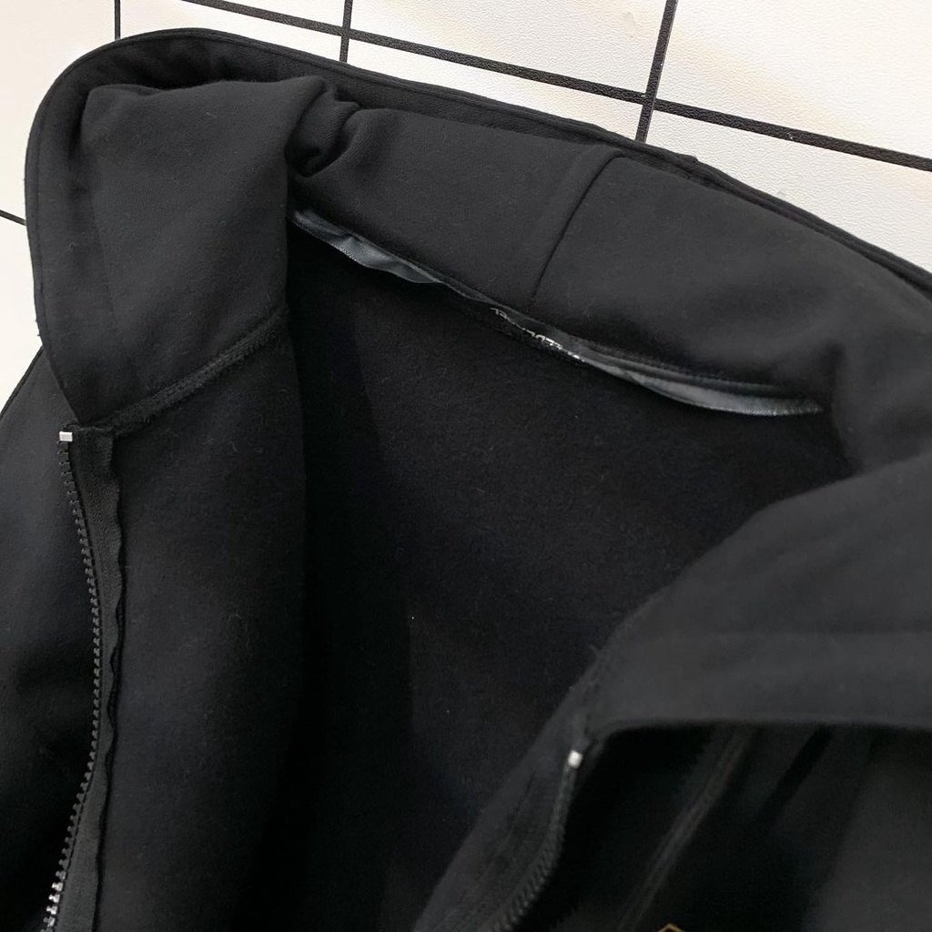 Áo Khoác Hoodie UNBOXING Form Rộng Phối Dây Kéo Vải Nỉ Bông Phong Cách Ulzzang Unisex