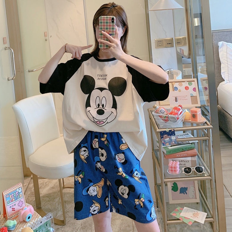 Disney Bộ Đồ Ngủ Tay Ngắn In Hình Mickey Minnie Donald Daisy Dễ Thương Dành Cho Nữ | BigBuy360 - bigbuy360.vn