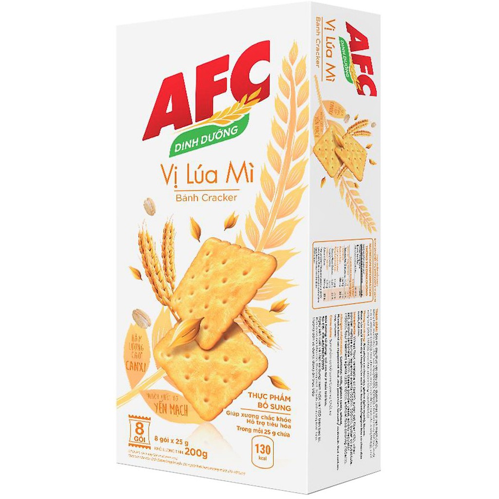 Bánh Quy Cracker AFC Dinh Dưỡng Vị Lúa Mì (Hộp 200g)