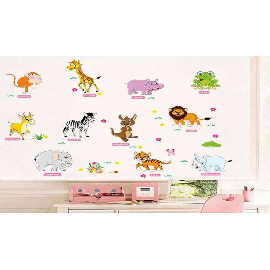 Decal dán tường Thú Tiếng Anh 2