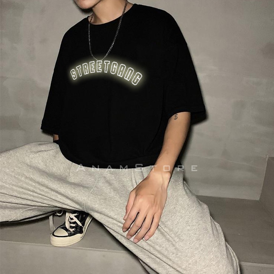 Áo thun Phản Quang tay lỡ nam nữ Streesgang