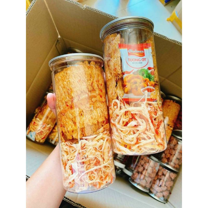 hủ pet 200gr mực mix vị