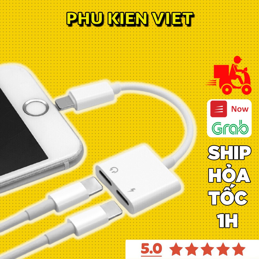 jack chuyển đổi iphone 2in1 Lightning Sang 2 Lightning Vừa Sạc Vừa Cắm Tai Nghe Hỗ Trợ Mic Iphone/ipad - Phụ Kiện Việt