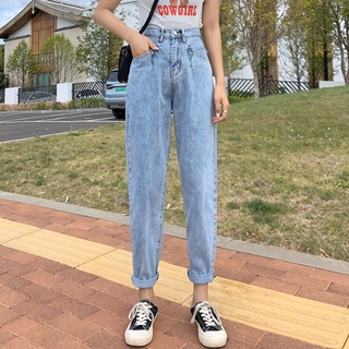 Quần jeans baggy lưng cao thời trang Hàn Quốc cho nữ