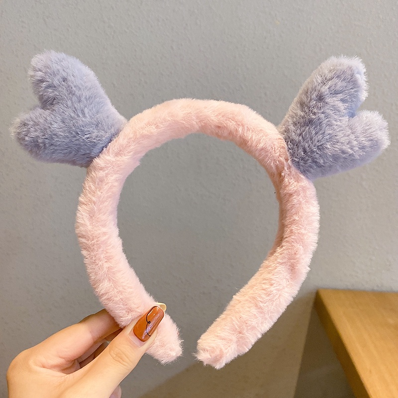 Băng Đô Cài Tóc Rửa Mặt Hình Tai Mèo Phối Lông Dễ Thương Thanh Lịch Và Tinh Tế Phong Cách Hàn Quốc