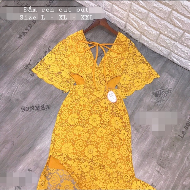 Bigsize Đầm ren cut out