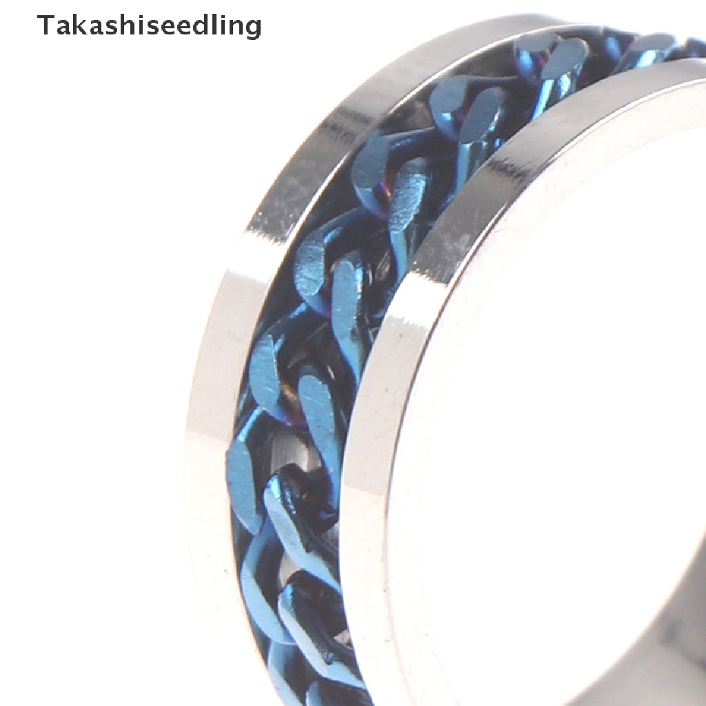 (Takashiseedling) Nhẫn Mở Nắp Chai Bằng Thép Titan Dây Xích Xoay Quà Tặng Tuyệt Vời Cho Unisex