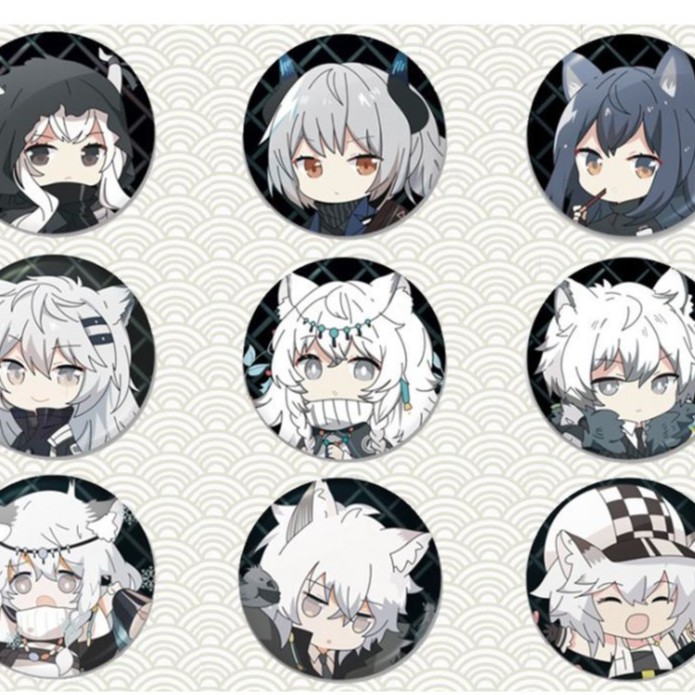 Huy hiệu cài áo in hình Arknights game anime chibi xinh xắn dễ thương