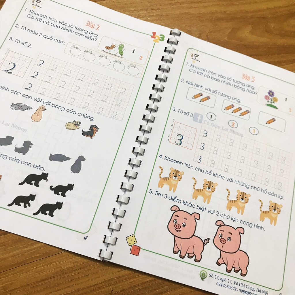 Combo vở Học Toán, Chữ cái, Tập viết - Bộ Khởi đầu học tập 5 tuổi - cô giáo Lại Nhung biên soạn