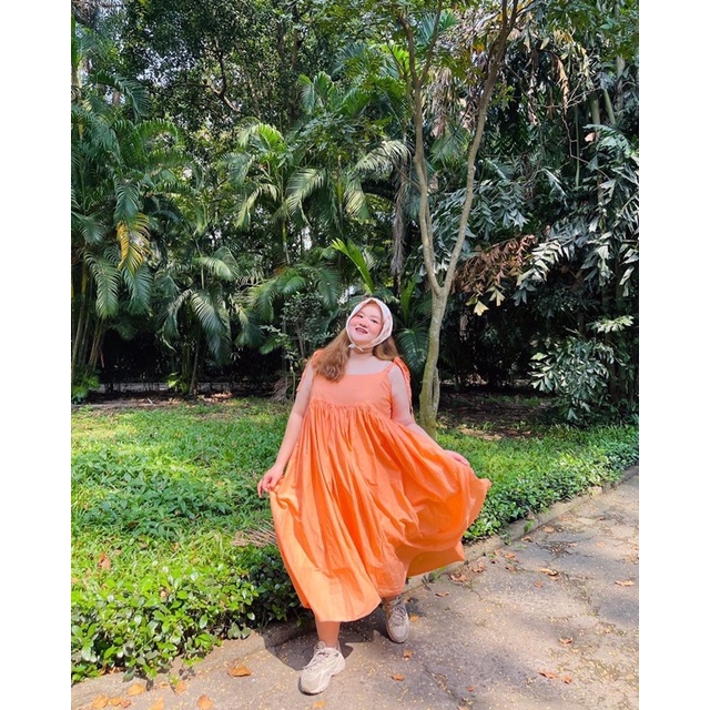 unleashed GRETA DRESS - Đầm Greta nhiều màu 100% cotton, 2 dây vai thắt nơ, dáng babydoll dài | BigBuy360 - bigbuy360.vn