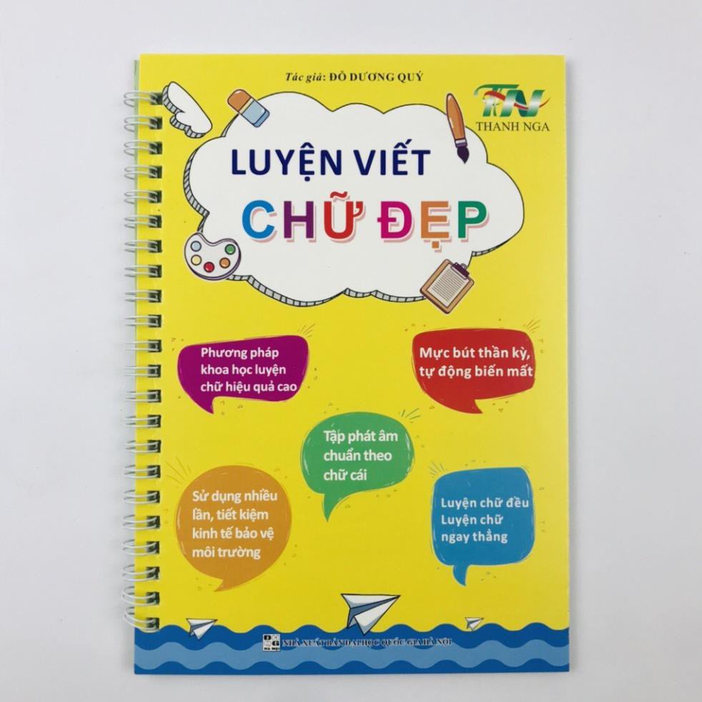 Set 3 Quyển Luyện Viết Chữ Đẹp – Số Đẹp – Các Nét Cơ Bản Tự Xóa Phiên Bản Chuẩn Tiếng Việt Cho Bé